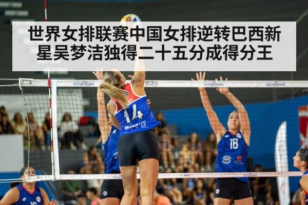 世界女排联赛中国女排逆转巴西新星吴梦洁独得二十五分成得分王